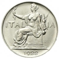 Vittorio Emanuele III (1900-1943): buono da 1 lira 1922 (Gigante#140)