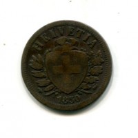 Svizzera, Confederazione: 2 rappen 1850