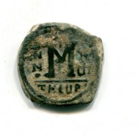 Maurizio Tiberio (582-602 d.C.): follis, zecca di Theoupolis=Antiochia, anno XVI (Sear,127#533)