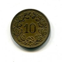 Svizzera, Confederazione: 10 centesimi 1918