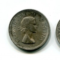 Sud Africa, Elisabetta II (1952-1960): 5 scellini 1956 (KM#52)