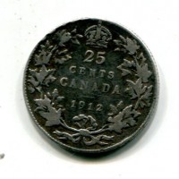Canada, Giorgio V (1910-1936): 25 cent. 1912 (KM#24)
