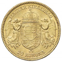 Ungheria, Francesco Giuseppe (1848-1916): 20 korona 1893 (KM#486)