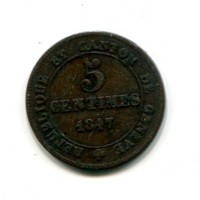 Svizzera, Ginevra: 5 centimes 1847 (KM#133)