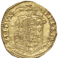 Milano, Filippo II (1556-1598): scudo d'oro (MIR#303; Crippa#6/B), grammi 3.33