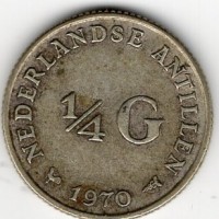 Antille Olandesi, Giuliana (1948-1980): 1/4 gulden 1970 (KM#14)
