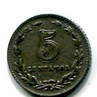 Argentina: 5 centavos 1909 "Liberty Head" (KM#34)
