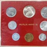 Vaticano, Giovanni XXIII (1958-1963): serie zecca 1961-III, 8 pezzi in confezione originale