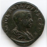 Filippo II (247-249 d.C.): sesterzio "PRINCIPI IVVENTVTIS" (RIC IV#257)
