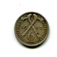 Rhodesia del Sud, Giorgio VI (1836-1952): 6 pence 1942 (KM#17)
