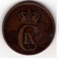 Danimarca, Cristiano IX (1863-1906): 2 ore 1875 (KM 793.1)