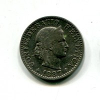 Svizzera, Confederazione: 20 centesimi 1887