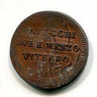 Viterbo, Pio VI (1775-1799): sampietrino da 2 1/2 baiocchi 1796 
