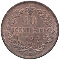 Umberto I (1878-1900): 10 cent. 1893-Roma (Gigante#47), conservazione eccezionale, rame rosso, molto più bella dl vivo che in foto