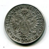 Austria, Ferdinando I (1835-1848): 20 kreuzer 1848-A (KM#2208)

