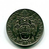 Vaticano, Pio XI (1929-1938): 1 lira 1936-XV (Gigante#45)