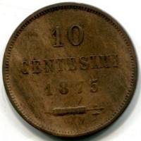 San Marino: 1875, 10 cent. (Gigante#30)
