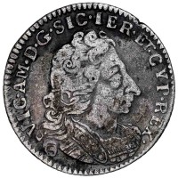 Vittorio Amedeo II (1680-1713): 1/2 lira 1718-To (MIR#887; Cudazzo#996b; Biaggi#758b), in slab NGC VF25