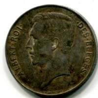 Belgio, Alberto I (1909-1934): 1 franco 1914 (KM#72), legenda francese
