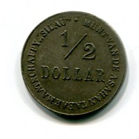 Indie Orientali Olandesi (1902-1913): 1/2 dollaro Plantation Token "Asahan Tabak" (L W#252), 10,42g