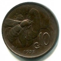 Vittorio Emanuele III (1900-1943): 10 cent. 1925 "Ape" (Gigante#234)
