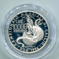 Repubblica Italiana: 1994, 10.000 lire "Mondiale calcio USA", in confezione
