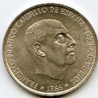 Spagna, Francisco Franco (1939-1975): 100 pesetas 1966 (68) (KM#797)