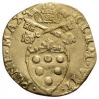 Bologna, Clemente VII (1523-1534): scudo d'oro (Muntoni#104; CNI#15), grammi 3.21