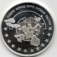 Belgio, Alberto II (dal 1993): 5 ecu 1977 "40° Trattati di Roma"