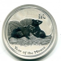 Australia, Elisabetta II (1952-2022): 1 dollaro 2008 "Calendario Lunare - Anno del Topo"
