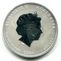 Australia, Elisabetta II (1952-2022): 1 dollaro 2008 "Calendario Lunare - Anno del Topo"
