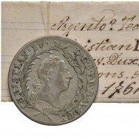 Germania, Pfalz-Birkenfeld-Zweibrucken: 20 kreuzer 1763 (KM#38), con bellissimo cartellino di vecchia raccolta