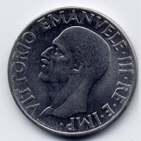 Vittorio Emanuele III (1900-1943): 1 lira 1943 "Impero" "Conio evanescente" (Gig#159)