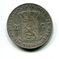 Olanda, Guglielmo II (1840-1849): 2 1/2 gulden 1846 (KM#69.2), colpetto