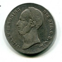 Olanda, Guglielmo II (1840-1849): 2 1/2 gulden 1846 (KM#69.2), colpetto