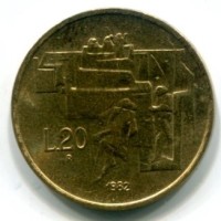 San Marino: 1982, 20 lire
