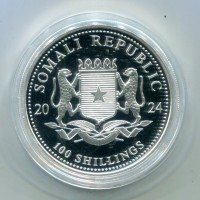 Somalia: 100 scellini 2024 "Elefante" Oncia
