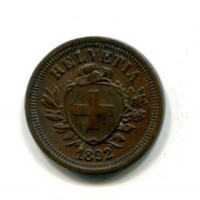 Svizzera, Confederazione: 1 rappen 1892