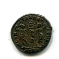 Delmazio (335-337 d.C): 1/2 centennionale "GLORIA EXERCITVS"  (Cohen#4), g.2,24