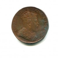 Straits Settlements, Edoardo VII (1901-1910): 1 cent. 1908 (KM#19), colpi al bordo
