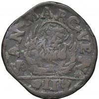 Venezia, monetazione anonima (XVI sec.): gazzette da 2 soldi per Dalmazia e Albania (Paolucci#799), grammi 5.85