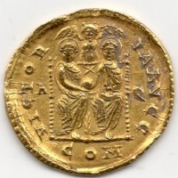 Teodosio I (379-395 d.C.): solido "VICTORIA AVGG", zecca di Aquileia (RIC#40B), gr. 4.47
