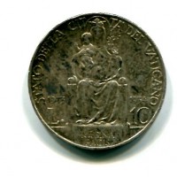 Vaticano, Pio XI (1929-1938): 10 lire 1933-1934 (Gigante#15)