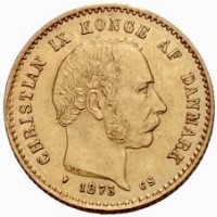 Danimarca, Cristiano IX (1863-1909): 10 kroner 1873 (KM#790), grammi 4.48
