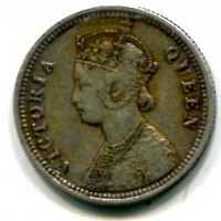 India Britannica, Vittoria (1837-1901): 1/4 rupia 1862 (KM#490)
