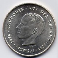 Belgio, Baldovino I (1951-1993): 250 franchi 1976 (KM#157), legende francesi