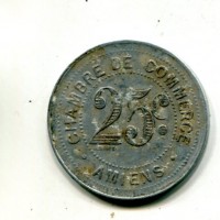 Francia Amiens: gettone da 25 cent. "Camera di Commercio 1920"
