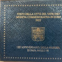 Vaticano 2022: 2 euro commemorativi "125° anniversario della nascita di Paolo VI"