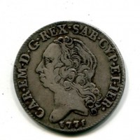Carlo Emanuele III (1730-1773): 1/2 scudo 1771 per la Sardegna (CNI,I,44#296)

