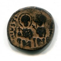 Giustino II (565-578 d.C): follis con Sophia , zecca di Costantinopoli, anno 6° (Sear#360), grammi 12.23